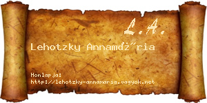 Lehotzky Annamária névjegykártya
