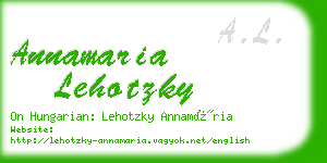 annamaria lehotzky business card